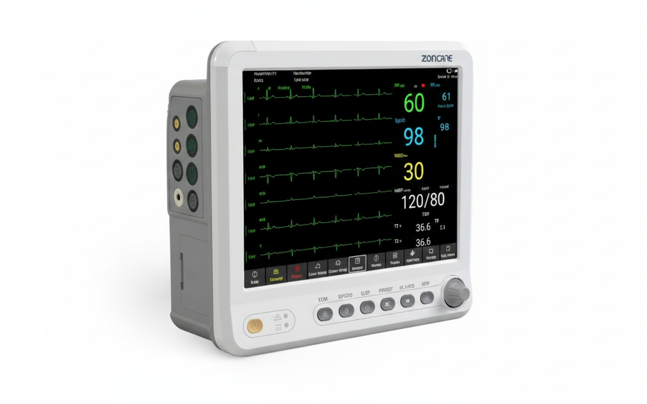 Zoncare PM-7000D Multi-Parameter (NIBP, SPO2, ECG,RESP, TEMP, PR, HR) 