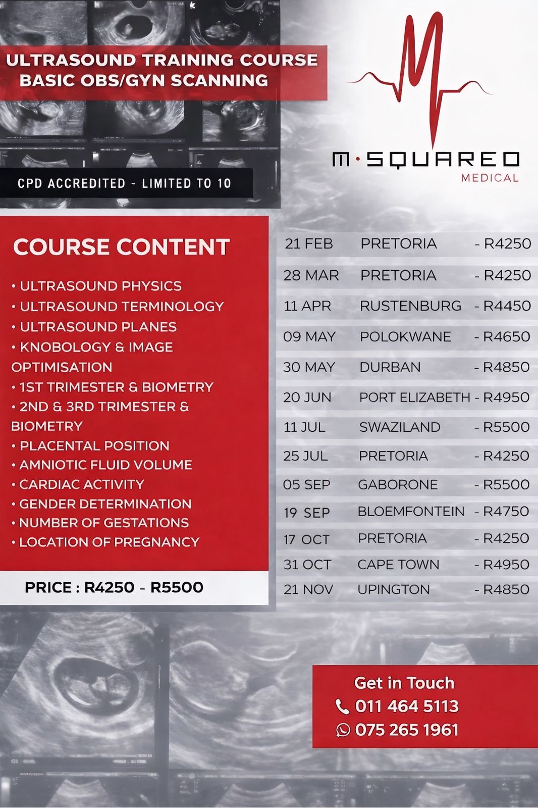 LEVEL 1 BASIC OBS/GYN SCANNING 